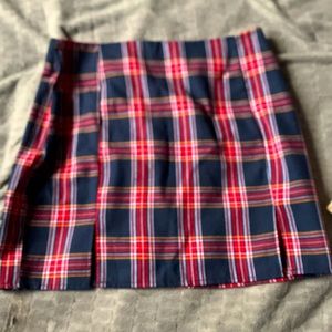 plaid skirt (white black red little bit of gold) super cute for insta!